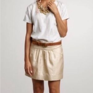 🆕 J. Crew Gold Skirt Fully Underlined with Side Hand Pockets NWT